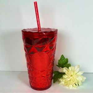 Starbucks Ltd Edition 2023 Prism Poinsettia Red Tumbler Grande 16oz Cold Cup NEW